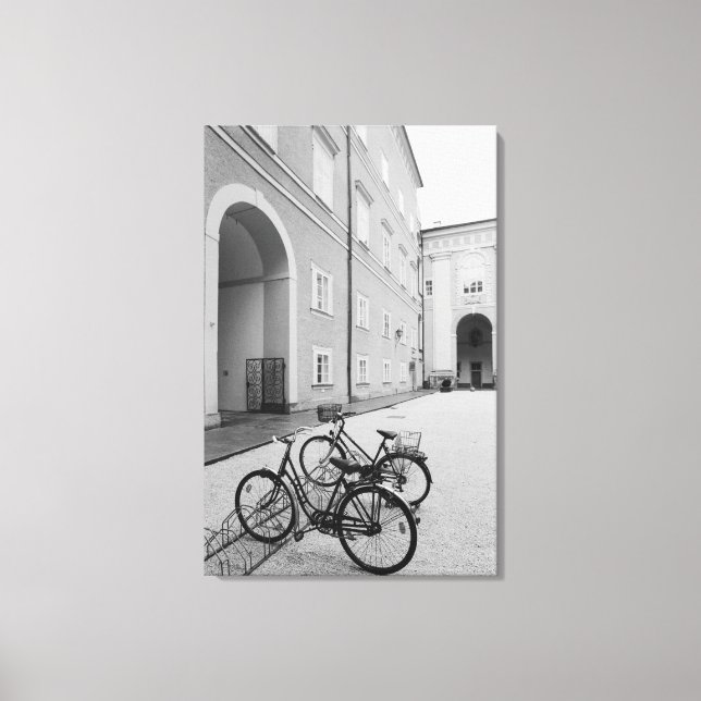 Europe, Austria, Salzburg. Bicycles in the Canvas Print (Front)
