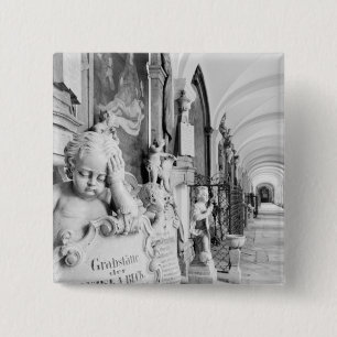 Europe, Austria, Salzburg. Cherub and monument 15 Cm Square Badge