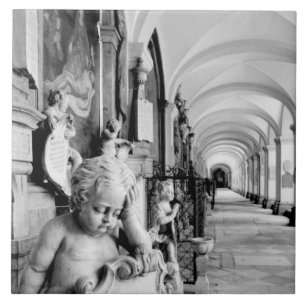 Europe, Austria, Salzburg. Cherub and monument 2 Tile