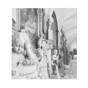 Europe, Austria, Salzburg. Cherub and monument Notepad