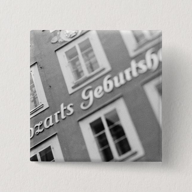 Europe, Austria, Salzburg. Mozart's Birthplace 2 15 Cm Square Badge (Front)