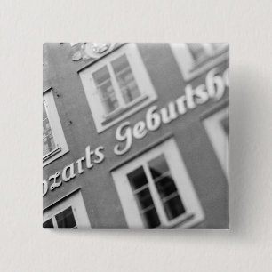 Europe, Austria, Salzburg. Mozart's Birthplace 2 15 Cm Square Badge