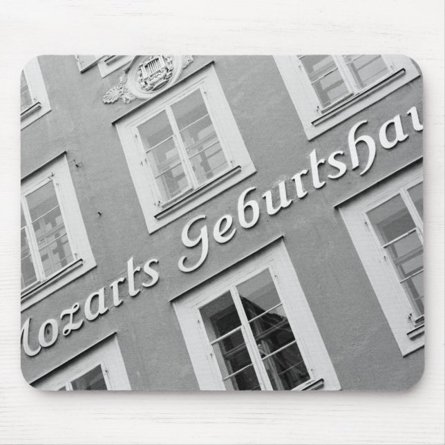 Europe, Austria, Salzburg. Mozart's Birthplace Mouse Mat (Front)