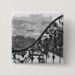 Europe, Austria, Salzburg. View of the Old City 15 Cm Square Badge