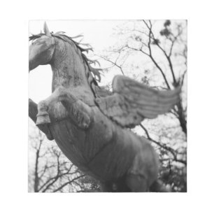 Europe, Austria, Salzburg. Winged horse statue, Notepad