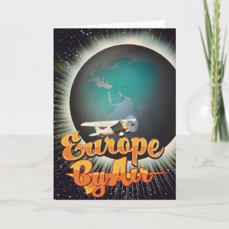 Europe By Air Vintage flight poster Holiday Card