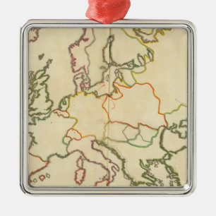 Europe by Religion Metal Tree Decoration
