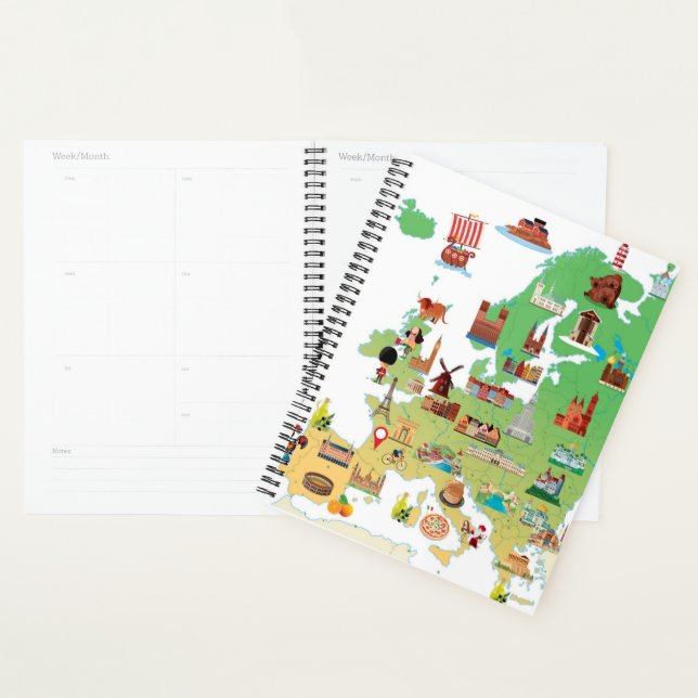 Europe Cartoon Map Planner (Display)
