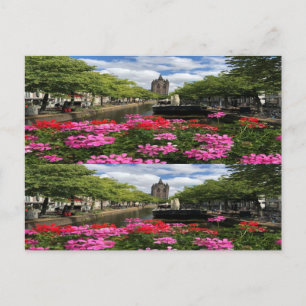 Europe Cityscape flowers Garden street Postcard