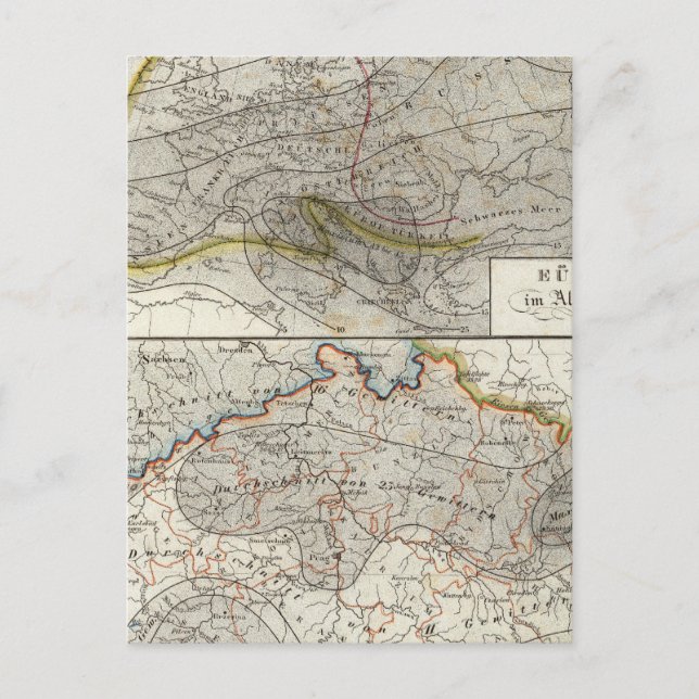 Europe Climate Map Postcard (Front)