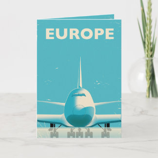 Europe Commercial airliner classic travel poster Holiday Card