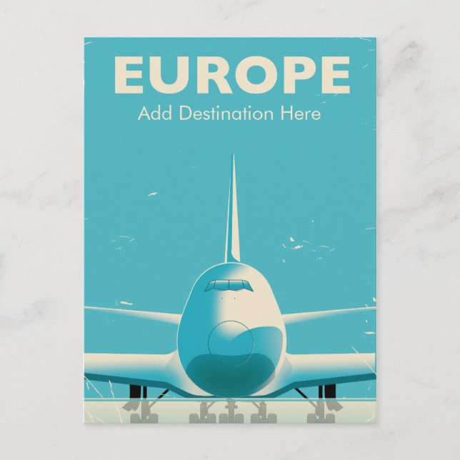 Europe Commercial airliner custom destination Postcard (Front)