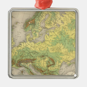 Europe contour map metal tree decoration