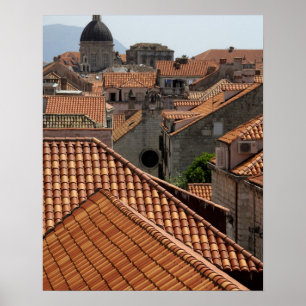 Europe, Croatia. Mediaeval walled city of 2 Poster