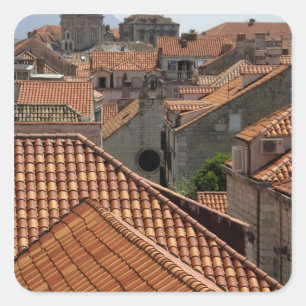 Europe, Croatia. Mediaeval walled city of 2 Square Sticker
