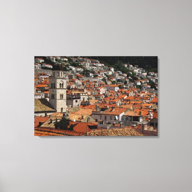 Europe, Croatia. Mediaeval walled city of Canvas Print (Front)