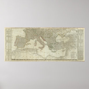 Europe divided into its kingdoms,  empires poster