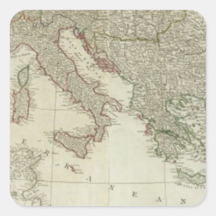 Europe divided into its kingdoms,  empires square sticker