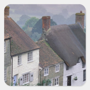 Europe, England, Dorset, Gold Hill, Shaftesbury. 2 Square Sticker