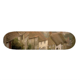 Europe, England, Dorset, Shaftesbury. Gold hill Skateboard