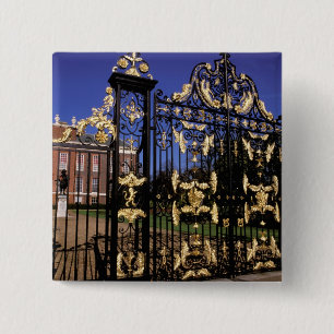 Europe, England, London. Gilded gate outside of 2 15 Cm Square Badge