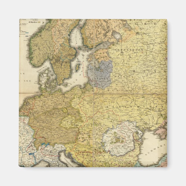 Europe Ethnography Map Magnet (Front)