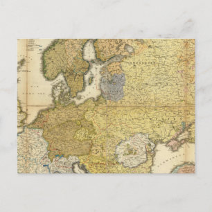 Europe Ethnography Map Postcard