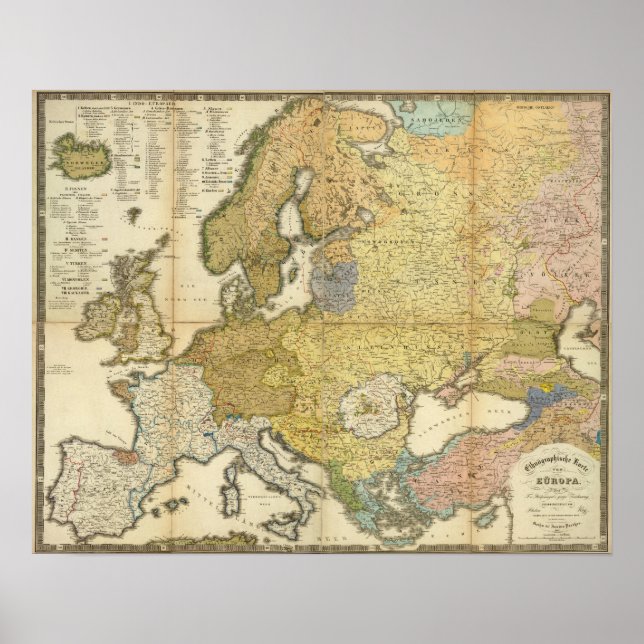 Europe Ethnography Map Poster (Front)