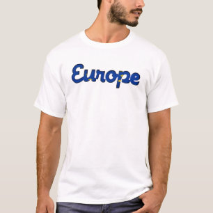 Europe European Union Flag Colours Typography T-Shirt