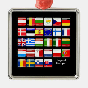 EUROPE: Flags of Europe Metal Tree Decoration