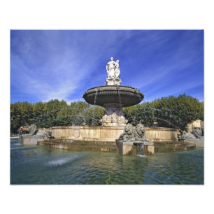 Europe, France, Aix-en-Provence. Fontaine de Photo Print
