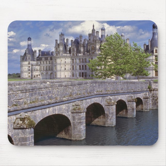 Europe, France, Chambord. A stone bridge leads Mouse Mat (Front)