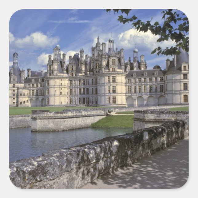 Europe, France, Chambord. Imposing Chateau Square Sticker (Front)