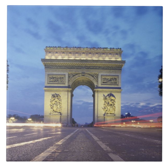 Europe, France, Paris. Arc de Triomphe as viewed Tile (Front)