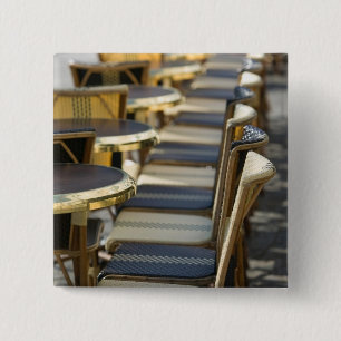 Europe, France, Paris, Beaubourg: Cafe Tables / 15 Cm Square Badge