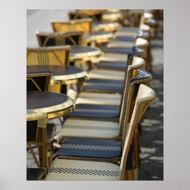 Europe, France, Paris, Beaubourg: Cafe Tables / Poster (Front)