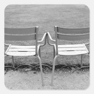 Europe, France, Paris. Chairs, Jardin du 2 Square Sticker