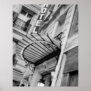 Europe, France, Paris. Detail of Left Bank hotel Poster