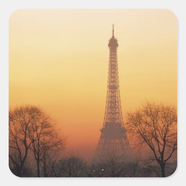 Europe, France, Paris. Eiffel Tower (Medium Square Sticker (Front)