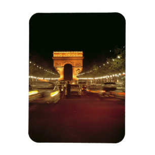 Europe, France, Paris. Evening traffic rushes Magnet
