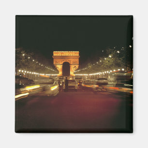 Europe, France, Paris. Evening traffic rushes Magnet