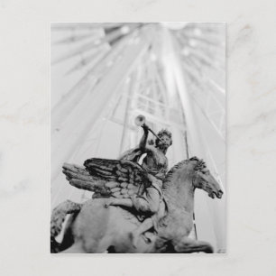 Europe, France, Paris. Statue and Ferris Wheel, 2 Postcard