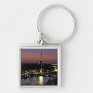 Europe, France, Paris, Sunset view of Eiffel Key Ring