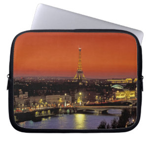 Europe, France, Paris. Sunset view of Eiffel Laptop Sleeve