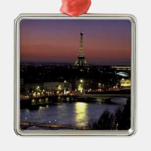 Europe, France, Paris, Sunset view of Eiffel Metal Tree Decoration
