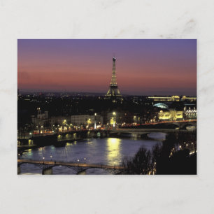 Europe, France, Paris, Sunset view of Eiffel Postcard