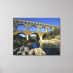 Europe, France, Pont du Gard. Pont du Gard, Canvas Print