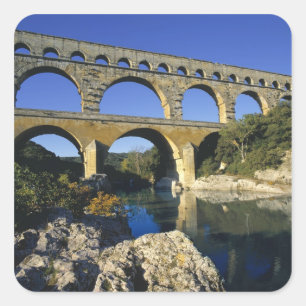 Europe, France, Pont du Gard. Pont du Gard, Square Sticker