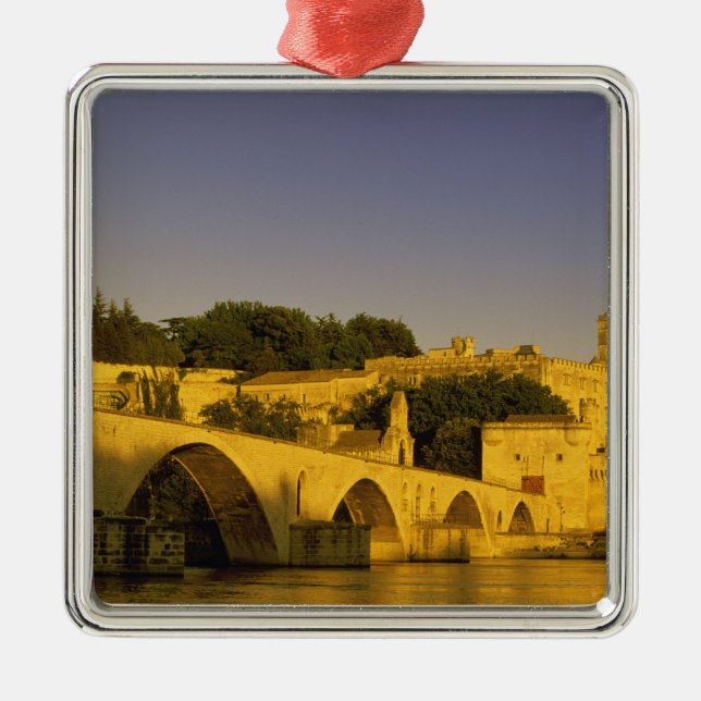 Europe, France, Provence, Avignon. Pont St, 2 Metal Tree Decoration (Front)