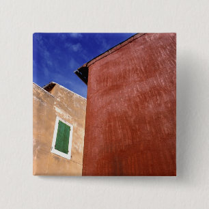 Europe, France, Roussillon. Colourful walls are 15 Cm Square Badge